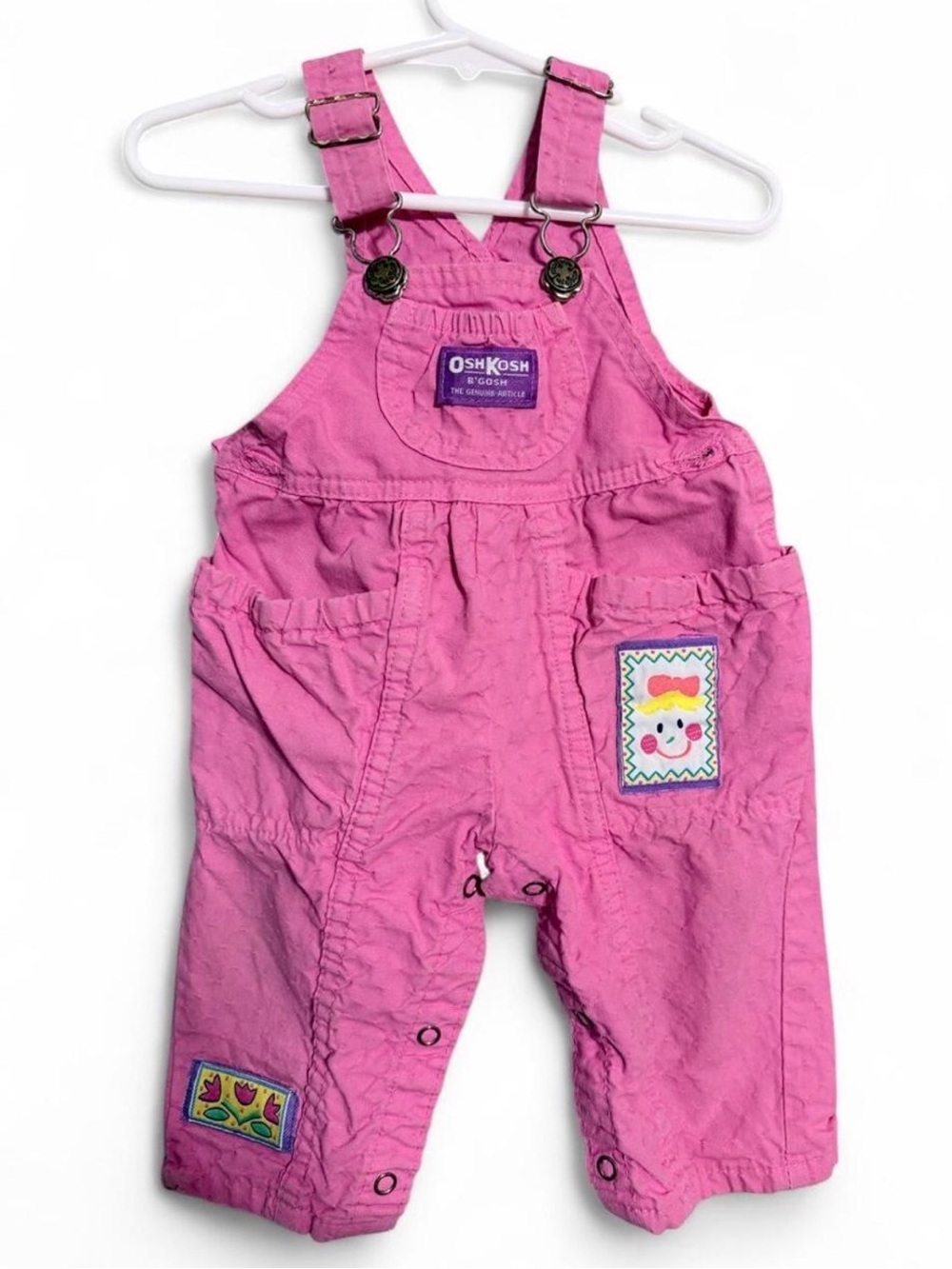 Vintage OshKosh B'gosh Pink Toddler Overalls - 6/9months💗